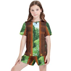 Beautiful World Entry Door Fantasy Kids  Tee And Sports Shorts Set by Amaryn4rt