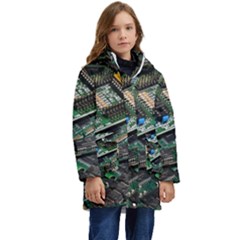 Computer Ram Tech - Kids  Hooded Longline Puffer Jacket by Amaryn4rt