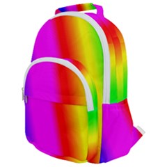 Multi Color Rainbow Background Rounded Multi Pocket Backpack by Amaryn4rt