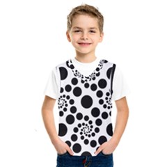 Dot Dots Round Black And White Kids  Basketball Tank Top by Amaryn4rt