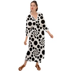 Dot Dots Round Black And White Grecian Style  Maxi Dress by Amaryn4rt