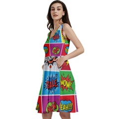 Pop Art Comic Vector Speech Cartoon Bubbles Popart Style With Humor Text Boom Bang Bubbling Expressi Sleeveless V-neck Skater Dress by Amaryn4rt