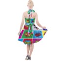 Pop Art Comic Vector Speech Cartoon Bubbles Popart Style With Humor Text Boom Bang Bubbling Expressi Halter Party Swing Dress  View2