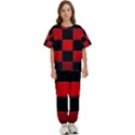 Black And Red Backgrounds- Kids  Tee and Pants Sports Set View1