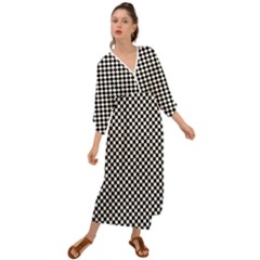 Black And White Checkerboard Background Board Checker Grecian Style  Maxi Dress by Amaryn4rt