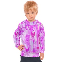 Butterfly Cut Out Pattern Colorful Colors Kids  Hooded Pullover by Simbadda