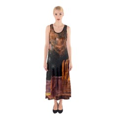 Geology Sand Stone Canyon Sleeveless Maxi Dress by Simbadda