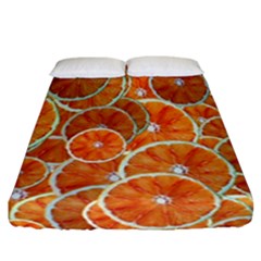 Oranges Background Texture Pattern Fitted Sheet (california King Size) by Simbadda