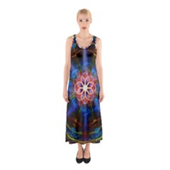 Mandala Pattern Kaleidoscope Sleeveless Maxi Dress by Simbadda