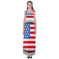 United Of America Usa Flag Empire Waist Maxi Dress by Celenk