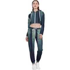 Dark Forest Cropped Zip Up Lounge Set by Ravend