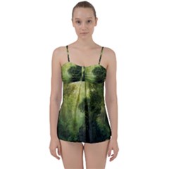 Green Beautiful Jungle Babydoll Tankini Set by Ravend