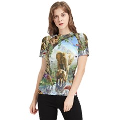 Beautiful Jungle Animals Women s Short Sleeve Rash Guard by Ravend