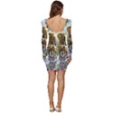 Beautiful Jungle Animals Women Long Sleeve Ruched Stretch Jersey Dress View4