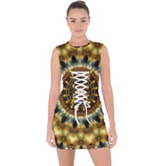 Pattern Abstract Background Art Lace Up Front Bodycon Dress by Celenk