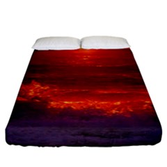 Sea Beach Sunset Sunrise Twilight Fitted Sheet (king Size) by Vaneshop