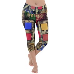 Acrylic Abstract Art Design  Lightweight Velour Capri Yoga Leggings by Rbudhiya