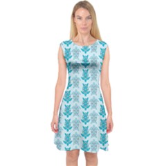 Sea Turtle Sea Animal Capsleeve Midi Dress by Dutashop