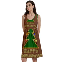 Art Deco Holiday Card Classic Skater Dress by Amaryn4rt