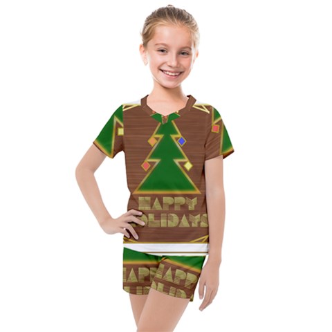 Art Deco Holiday Card Kids  Mesh Tee And Shorts Set by Amaryn4rt