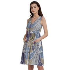 Ackground Leaves Desktop Sleeveless Dress With Pocket by Amaryn4rt