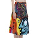 Hippie Rainbow Psychedelic Colorful A-Line Full Circle Midi Skirt With Pocket View3