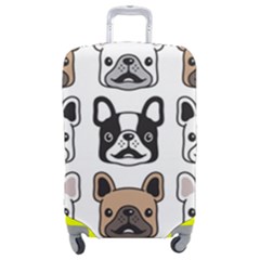 Dog-french-bulldog-seamless-pattern-face-head Luggage Cover (medium) by uniart180623