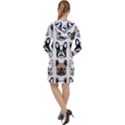 Dog-french-bulldog-seamless-pattern-face-head Long Sleeve Hoodie Dress View2