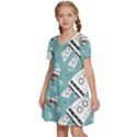 Cute-seamless-pattern-with-rocket-planets-stars Kids  Short Sleeve Tiered Mini Dress View2