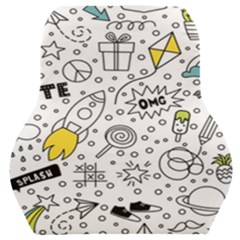 Set-cute-colorful-doodle-hand-drawing Car Seat Back Cushion  by uniart180623