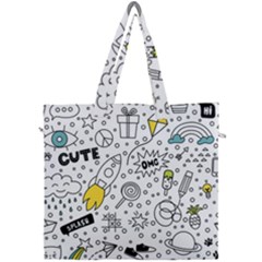 Set-cute-colorful-doodle-hand-drawing Canvas Travel Bag by uniart180623