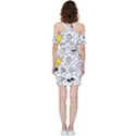 Set-cute-colorful-doodle-hand-drawing Shoulder Frill Bodycon Summer Dress View4