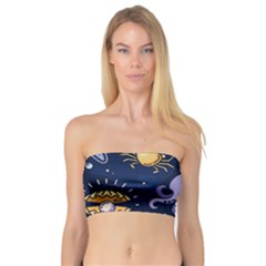 Marine-seamless-pattern-thin-line-memphis-style Bandeau Top by uniart180623