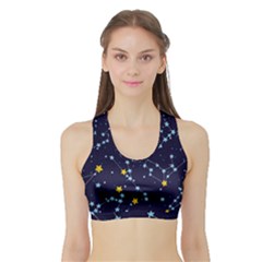 Seamless-pattern-with-cartoon-zodiac-constellations-starry-sky Sports Bra With Border by uniart180623