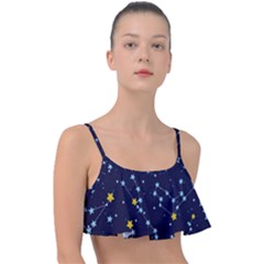 Seamless-pattern-with-cartoon-zodiac-constellations-starry-sky Frill Bikini Top by uniart180623