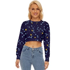 Seamless-pattern-with-cartoon-zodiac-constellations-starry-sky Lightweight Long Sleeve Sweatshirt by uniart180623