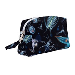 Colorful-abstract-pattern-consisting-glowing-lights-luminescent-images-marine-plankton-dark Wristlet Pouch Bag (medium) by uniart180623