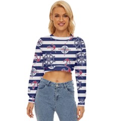 Seamless-marine-pattern Lightweight Long Sleeve Sweatshirt by uniart180623