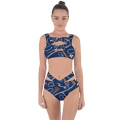 Chains-seamless-pattern Bandaged Up Bikini Set  by uniart180623