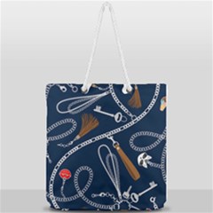 Chains-seamless-pattern Full Print Rope Handle Tote (large) by uniart180623