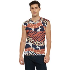 Mixed-animal-skin-print-safari-textures-mix-leopard-zebra-tiger-skins-patterns-luxury-animals-textur Men s Raglan Cap Sleeve Tee by uniart180623