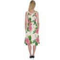 Cute-pink-flowers-with-leaves-pattern Midi Sleeveless Dress View2