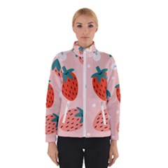 Strawberry-seamless-pattern Women s Bomber Jacket by uniart180623