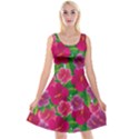 Background-cute-flowers-fuchsia-with-leaves Reversible Velvet Sleeveless Dress View1