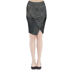 Damask-seamless-pattern Midi Wrap Pencil Skirt by uniart180623