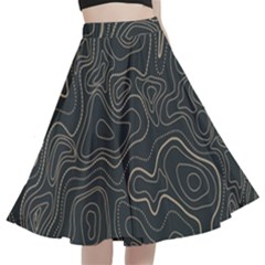 Damask-seamless-pattern A-line Full Circle Midi Skirt With Pocket by uniart180623