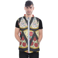 Vector-seamless-pattern-with-italian-pizza-top-view Men s Puffer Vest by uniart180623