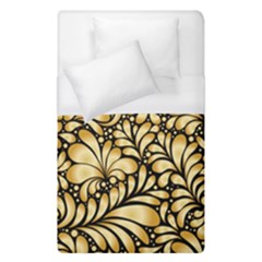 Damask-teardrop-gold-ornament-seamless-pattern Duvet Cover (single Size) by uniart180623