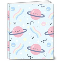 Cute-planet-space-seamless-pattern-background 8  X 10  Hardcover Notebook by uniart180623