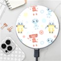 Cute-cartoon-robots-seamless-pattern Wireless Fast Charger(White) View1